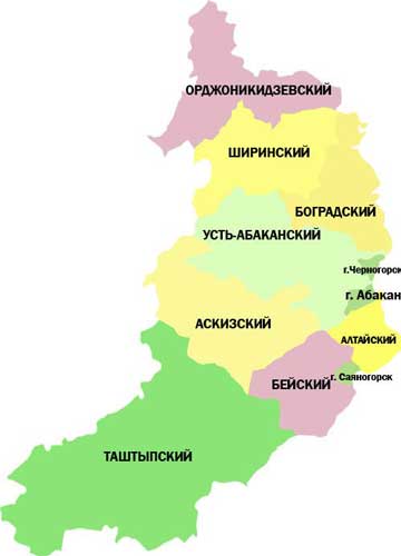 Карта: Республика Хакасия